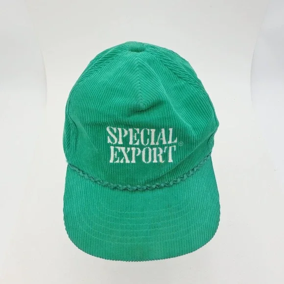 Special Export Young-An‎ Hat Cap Strap Back Green Corduroy Otto Rope Vintage - Picture 2 of 13